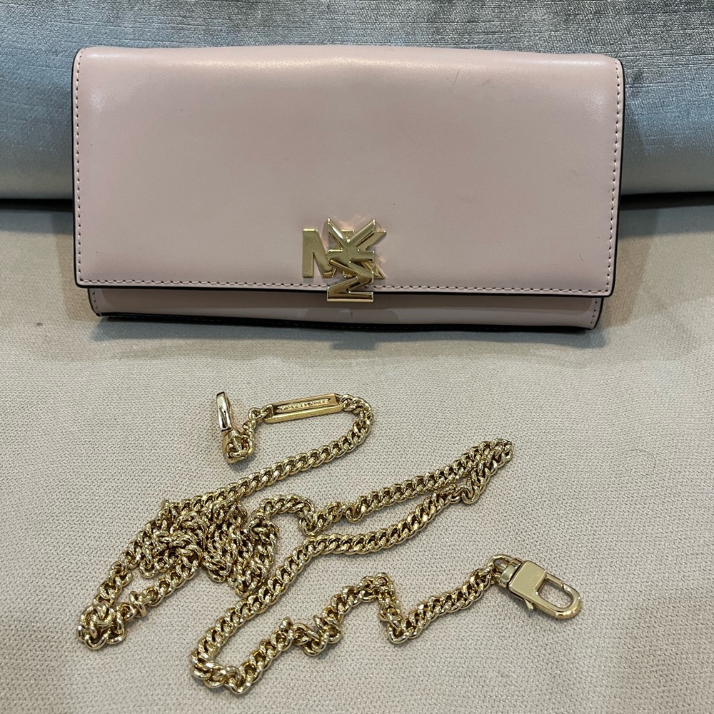 Michael Kors light Pink clutch on chain